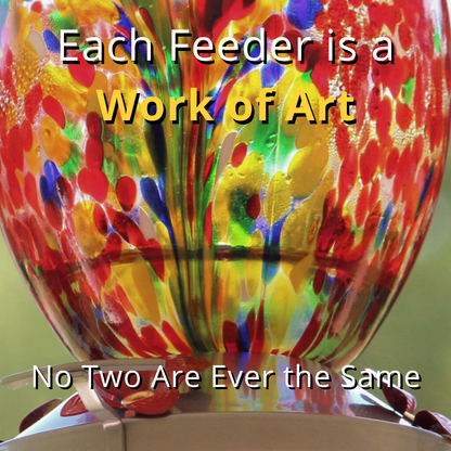 Hand Blown Glass Feeder